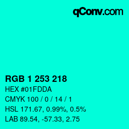 Color code: RGB 1 253 218 | qconv.com