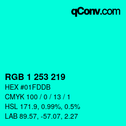 Color code: RGB 1 253 219 | qconv.com