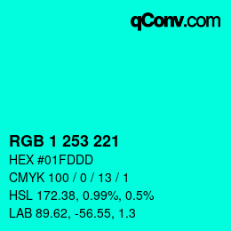 Color code: RGB 1 253 221 | qconv.com