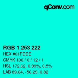 Color code: RGB 1 253 222 | qconv.com