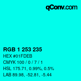 Color code: RGB 1 253 235 | qconv.com