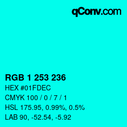 Color code: RGB 1 253 236 | qconv.com