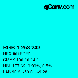 Color code: RGB 1 253 243 | qconv.com