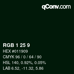 Color code: RGB 1 25 9 | qconv.com