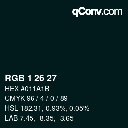 Color code: RGB 1 26 27 | qconv.com