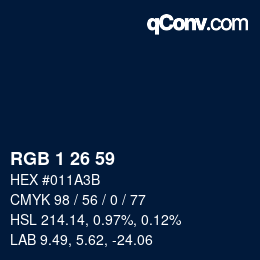 Color code: RGB 1 26 59 | qconv.com