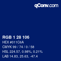 Color code: RGB 1 28 106 | qconv.com