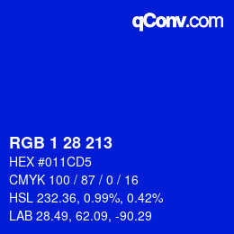 Color code: RGB 1 28 213 | qconv.com