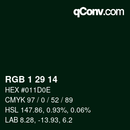 Color code: RGB 1 29 14 | qconv.com
