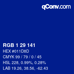 Código de color: RGB 1 29 141 | qconv.com