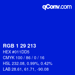 Color code: RGB 1 29 213 | qconv.com