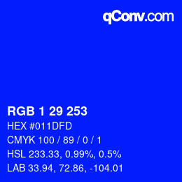 Color code: RGB 1 29 253 | qconv.com