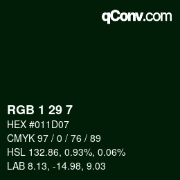 Color code: RGB 1 29 7 | qconv.com