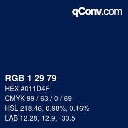 Color code: RGB 1 29 79 | qconv.com
