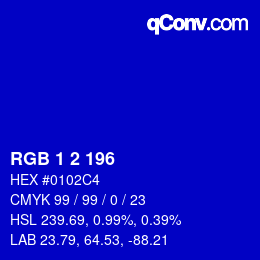 Color code: RGB 1 2 196 | qconv.com