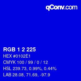 Color code: RGB 1 2 225 | qconv.com
