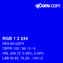 Color code: RGB 1 2 244 | qconv.com