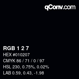 Farbcode: RGB 1 2 7 | qconv.com