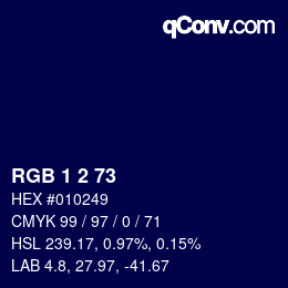 Color code: RGB 1 2 73 | qconv.com