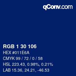 Color code: RGB 1 30 106 | qconv.com