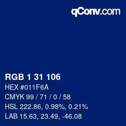 Color code: RGB 1 31 106 | qconv.com