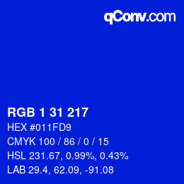 Color code: RGB 1 31 217 | qconv.com