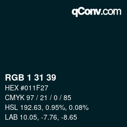 Color code: RGB 1 31 39 | qconv.com