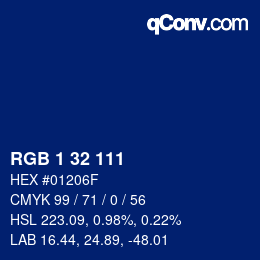 Color code: RGB 1 32 111 | qconv.com