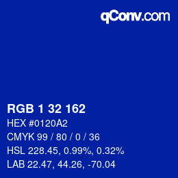 Color code: RGB 1 32 162 | qconv.com