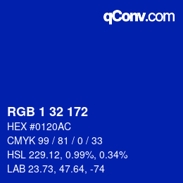 Color code: RGB 1 32 172 | qconv.com