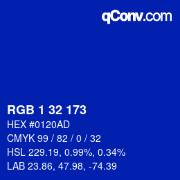 Color code: RGB 1 32 173 | qconv.com