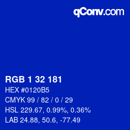 Color code: RGB 1 32 181 | qconv.com
