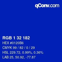Color code: RGB 1 32 182 | qconv.com