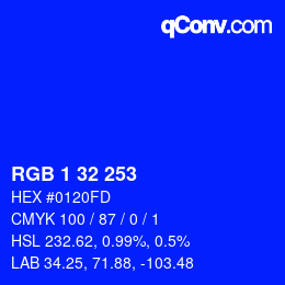 Color code: RGB 1 32 253 | qconv.com