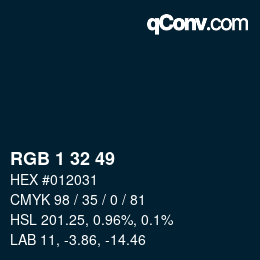 Color code: RGB 1 32 49 | qconv.com