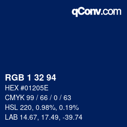 カラーコード: RGB 1 32 94 | qconv.com