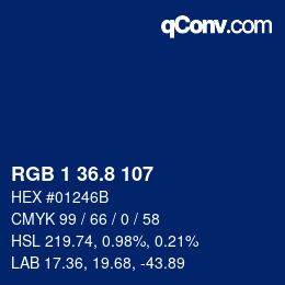 カラーコード: RGB 1 36.8 107 | qconv.com
