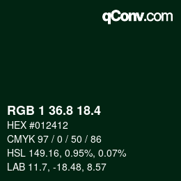 カラーコード: RGB 1 36.8 18.4 | qconv.com