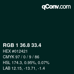 カラーコード: RGB 1 36.8 33.4 | qconv.com
