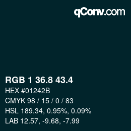 カラーコード: RGB 1 36.8 43.4 | qconv.com