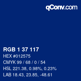 Color code: RGB 1 37 117 | qconv.com