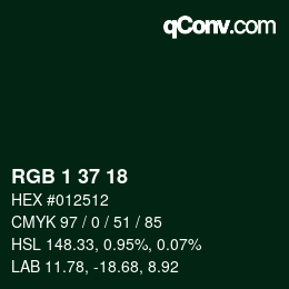 Color code: RGB 1 37 18 | qconv.com