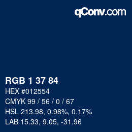 Color code: RGB 1 37 84 | qconv.com