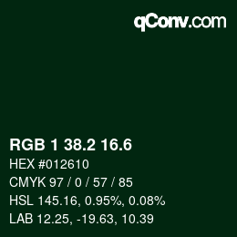 カラーコード: RGB 1 38.2 16.6 | qconv.com