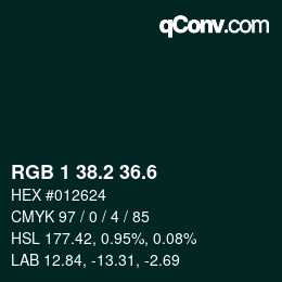 カラーコード: RGB 1 38.2 36.6 | qconv.com