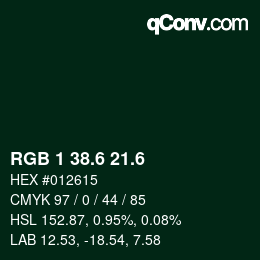 カラーコード: RGB 1 38.6 21.6 | qconv.com