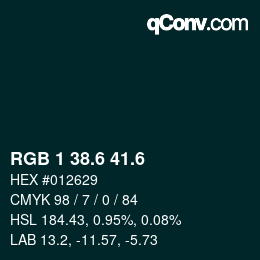 カラーコード: RGB 1 38.6 41.6 | qconv.com