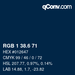 カラーコード: RGB 1 38.6 71 | qconv.com