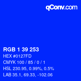Color code: RGB 1 39 253 | qconv.com
