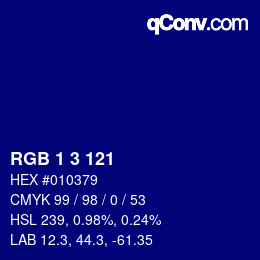 Color code: RGB 1 3 121 | qconv.com